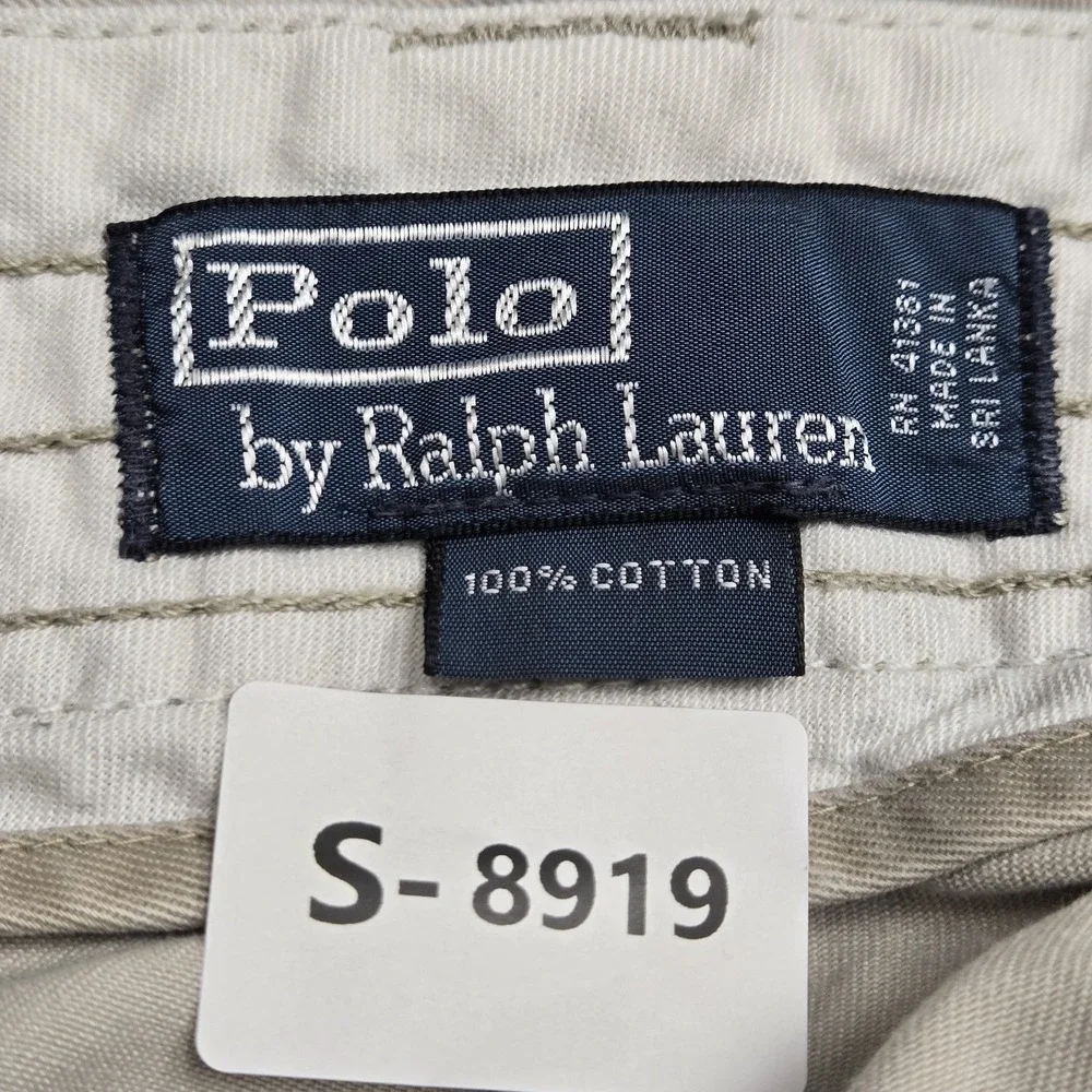 VINTAGE Polo Ralph Lauren Men Shorts 36 Beige Cargo Twill Utility